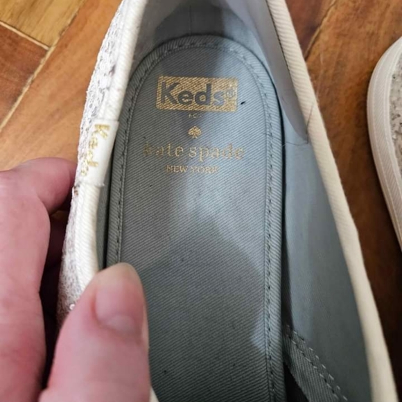 Kate Spade white, sparkle, bridal KEDS. - Picture 3 of 3